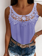 Damen Elegantes Spitzentop mit raffinierten Trägern und lockerer Passform R&B