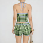 Damen Sportliches Set mit besonders weichem Material und modischem Karomuster R&B