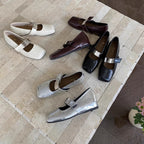 Damen Ballerinas mit modischem Riemchenverschluss und bequemem Fußbett R&B