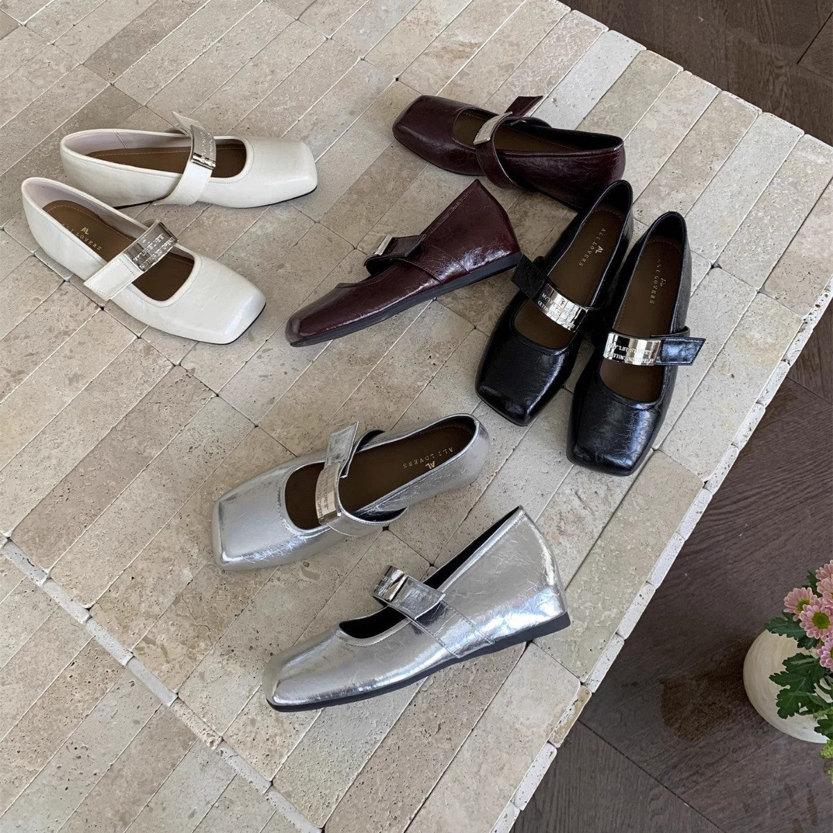 Damen Ballerinas mit modischem Riemchenverschluss und bequemem Fußbett R&B