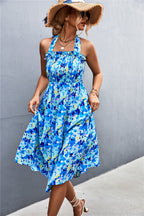 Damen Sommerkleid mit schulterfreier Passform und floralem Design R&B