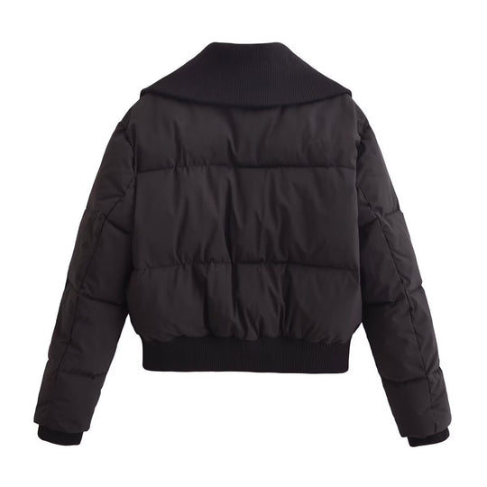 Damen modische Steppjacke mit hohem Kragen und praktischen Reißverschlusstaschen R&B