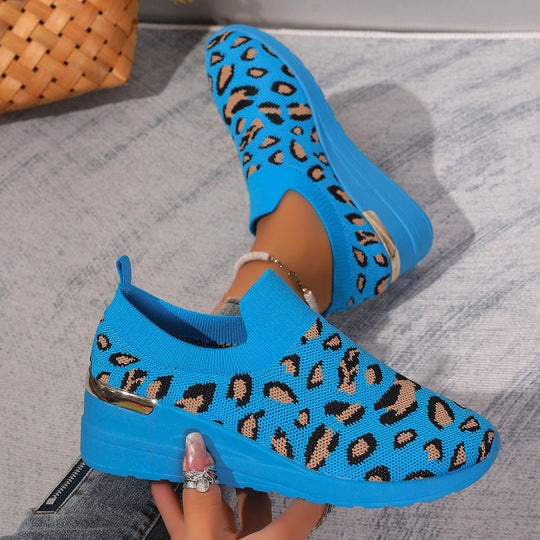 Damen Modische Sockensneaker mit Leopardenmuster R&B