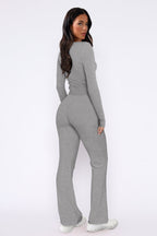 R&B | Damen Loungewear Satz mit Schlaghose und Crop Top