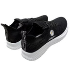 Damen modische Sneaker mit floralem Design und elastischem Einsatz R&B