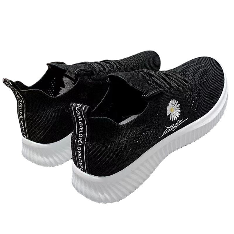 Damen modische Sneaker mit floralem Design und elastischem Einsatz R&B