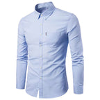 Herren nan tailliertes Oxford-Hemd mit Button-Down-Kragen und Brusttasche R&B