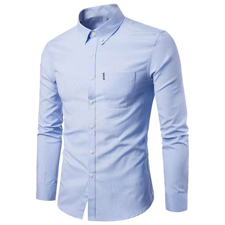 Herren nan tailliertes Oxford-Hemd mit Button-Down-Kragen und Brusttasche R&B