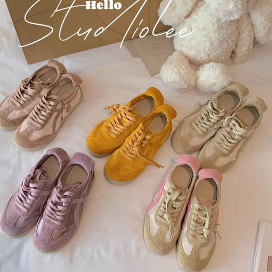 Damen modische Sneakers mit hochwertigem Wildleder und atmungsaktiver Konstruktion R&B