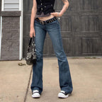 Damen Flared Jeans mit hohem Bund und elastischem Stretch