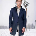 Herren eleganter Langmantel aus hochwertiger Wolle R&B