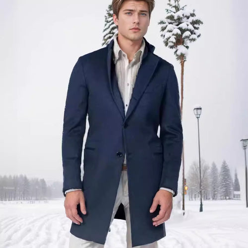 Herren eleganter Langmantel aus hochwertiger Wolle R&B