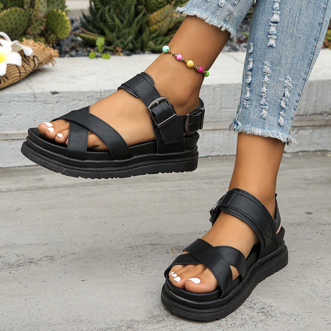 Damen Multicolor Sandalen mit verstellbarem Riemen und rutschfester Sohle R&B