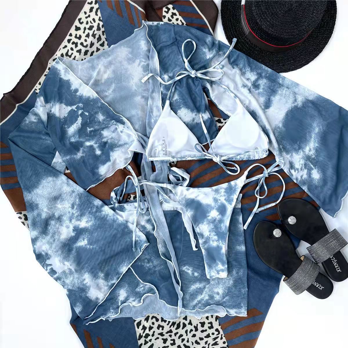Damen Bikini-Set mit elegantem Wickel-Top und modischem Rock R&B
