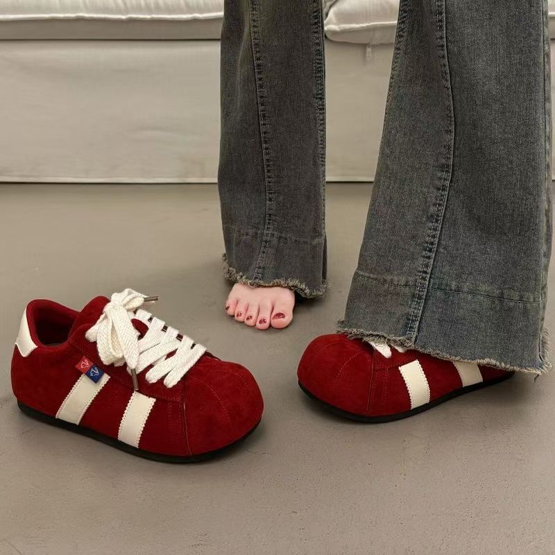 Damen Veloursleder Sneakers mit komfortabler Sohle und trendy Schnürsystem