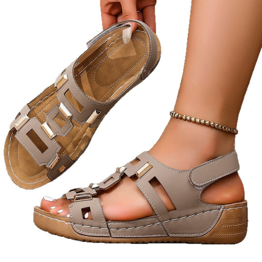 Damen Sportliche Sandalen mit modischen ausgeschnittenen Verzierungen R&B