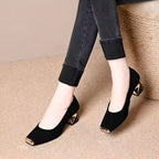 Damen elegante Pumps mit modischem Metall-Highlight und komfortablem Absatz R&B