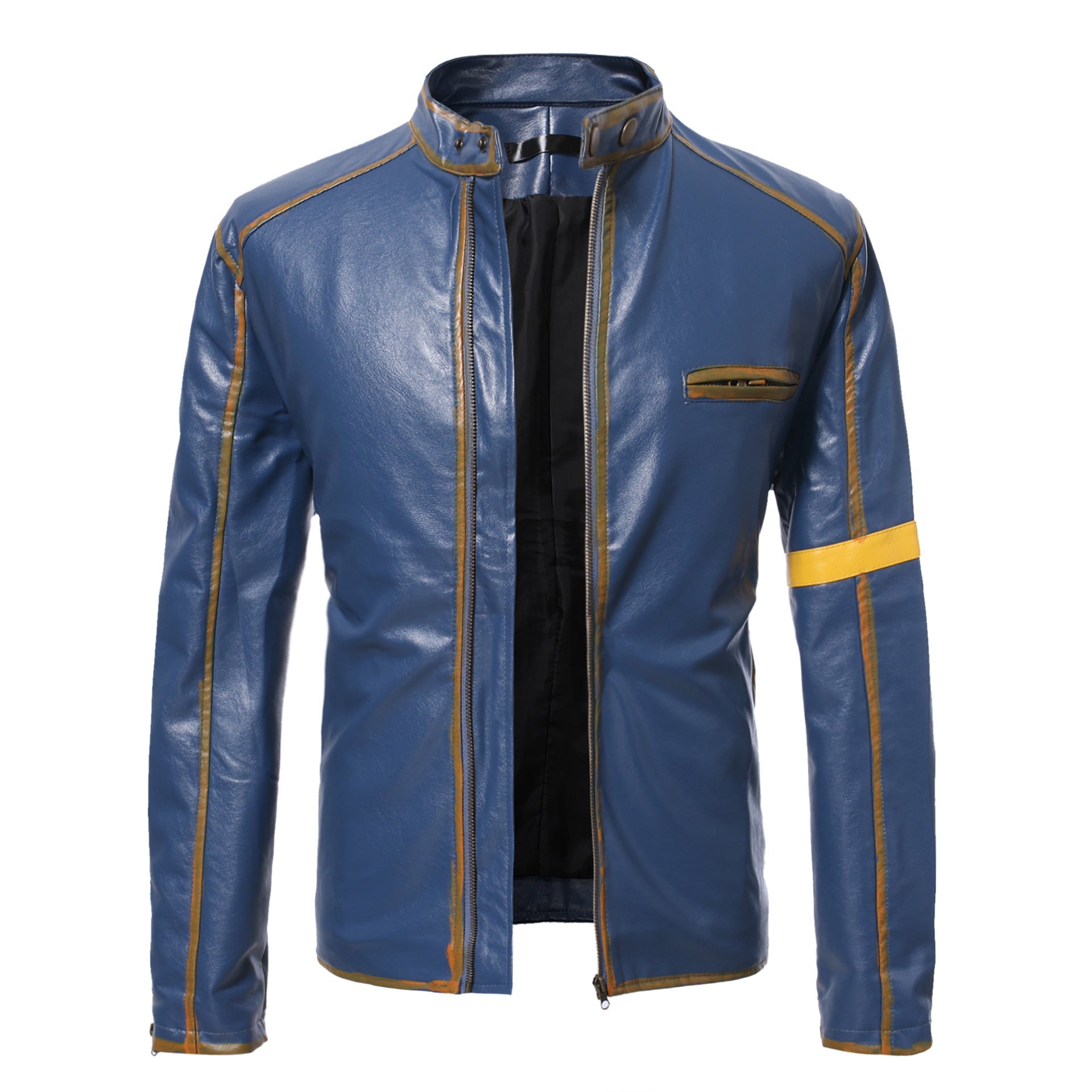 Herren Lederjacke mit Stehkragen