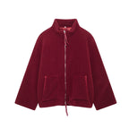 Damen Kuschelige Fleecejacke mit hohe Kragen und praktischen Taschen R&B