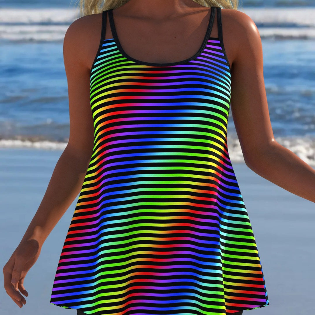 Damen Schwimmanzug mit modischem A-Linien-Schnitt und floralem Design R&B