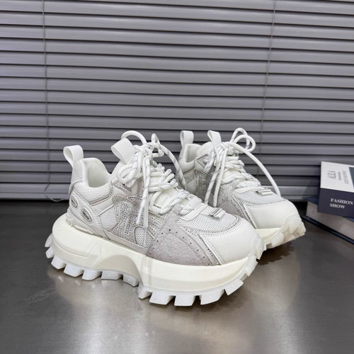 Damen Sportliche Chunky-Sneaker mit dicker Plattform und atmungsaktiver Oberflächenstruktur R&B