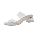 Damen transparente Mules mit blockiertem Acrylabsatz R&B