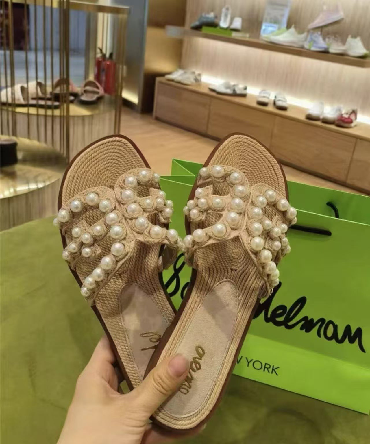 Damen Komfortable Sandalen mit dekorativen Perlendetails R&B