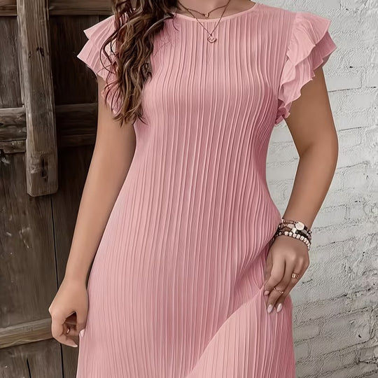 Damen Plissiertes Kurzkleid mit Rüschendetails R&B