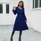 Damen Midikleid mit tailliertem Schnitt und eleganten Knopfdetails R&B