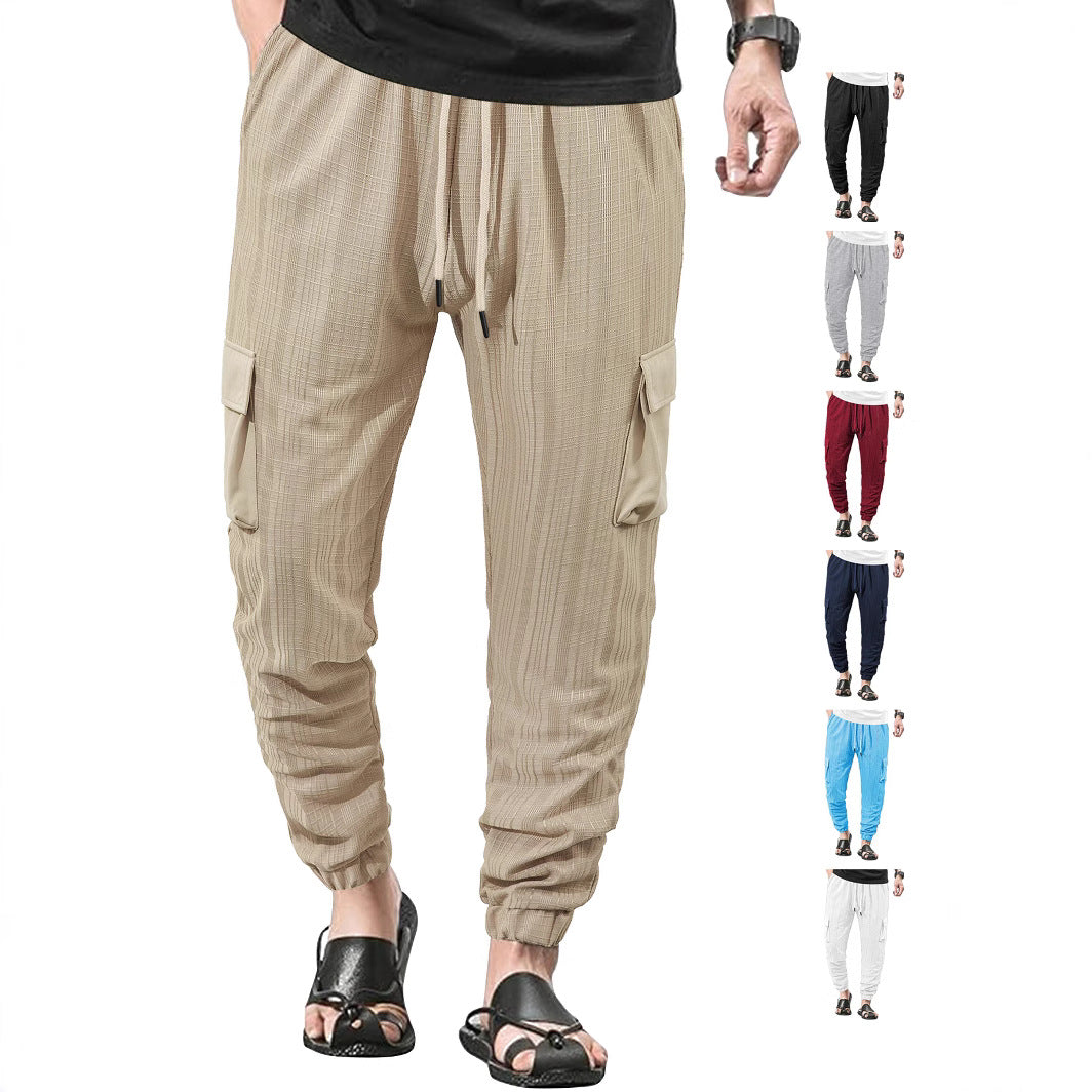 Herren nan Glencheck-Cargo-Jogginghose mit Tunnelzugbund und elastischen Knöchelabschlüssen R&B