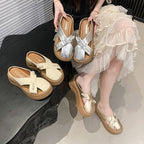 Damen Modische Plateau-Sandalen mit Perlenschmuck R&B