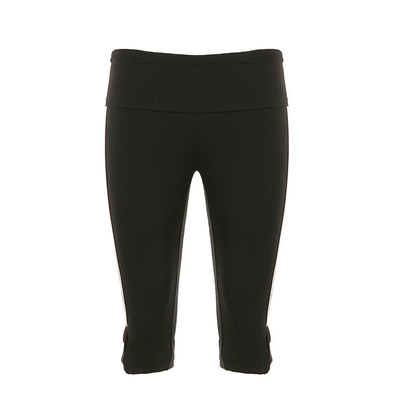 Damen Sportliche capri Leggings mit breitem Bund R&B