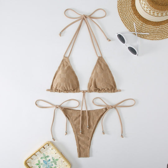 Damen Triangel-Bikini mit verstellbaren Trägern und hohem Beinausschnitt R&B
