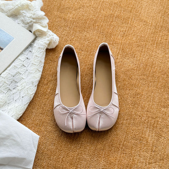 Damen Ballerinas mit modischem Schleifen-Detail und hochwertiger Oberflächenstruktur R&B
