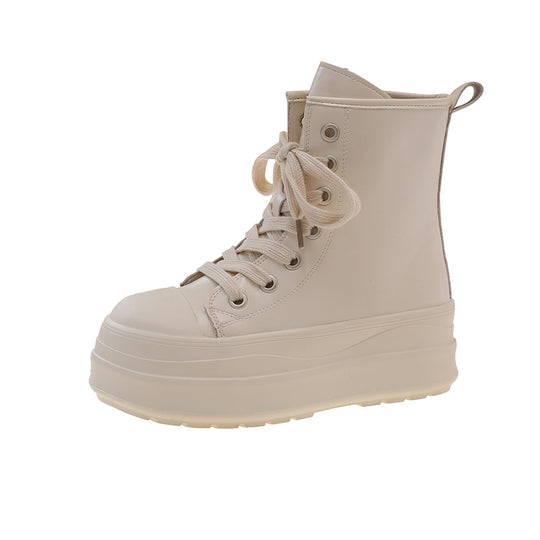 Damen hohe Sneakers mit Plateau-Sohle und elegantem Schnürsystem R&B
