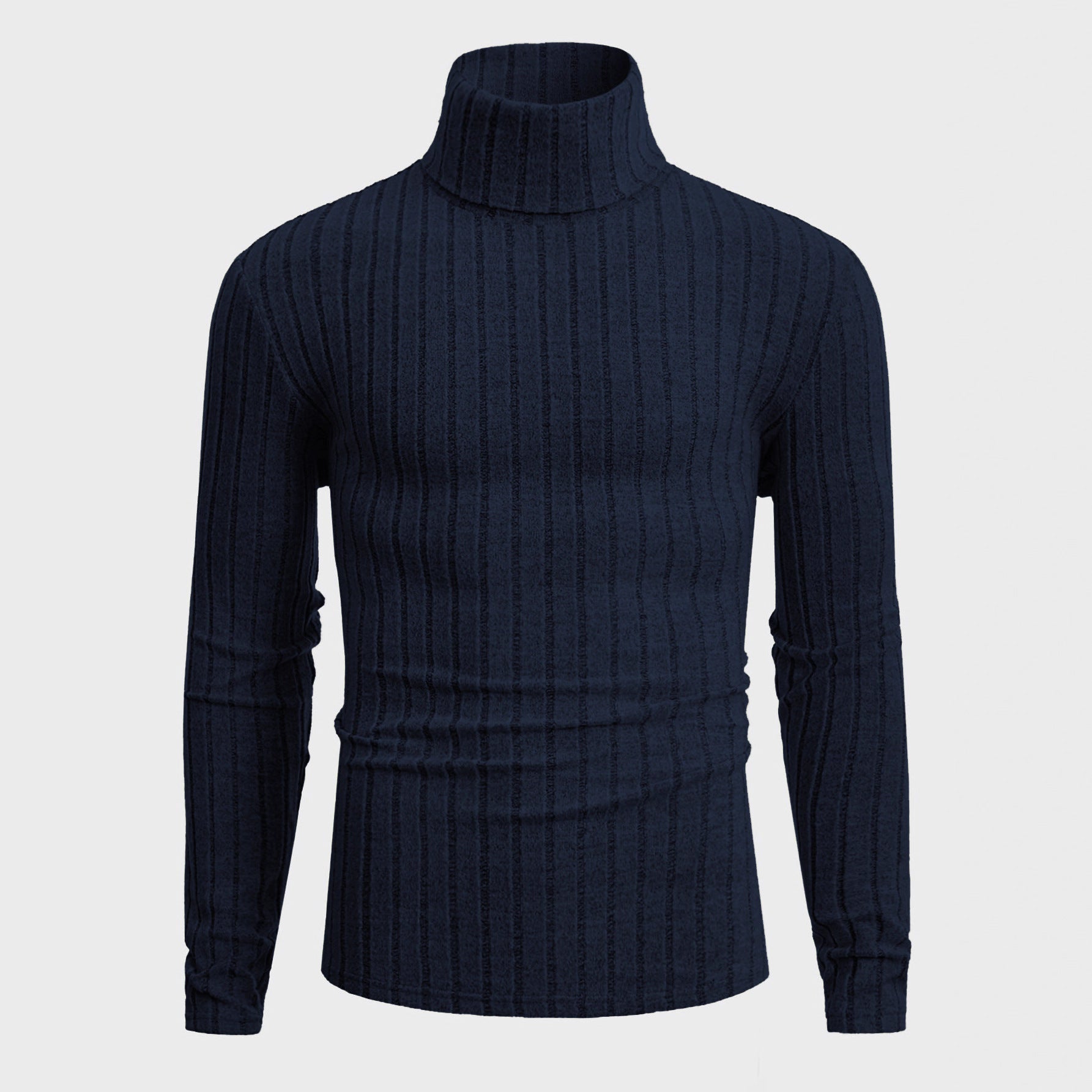 Damen Strickpullover mit hohen Kragen und feiner Rippenstruktur R&B