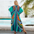 Damen Strandkleid im bunten Grafischen Design R&B