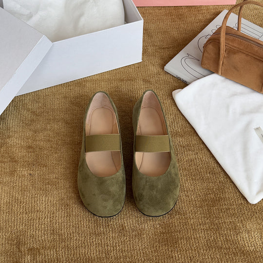 Damen Ballerinas mit modischem Riemchen und samtigem Obermaterial R&B