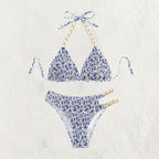 Damen Triangel-Bikini mit eleganten Kettenverzierungen