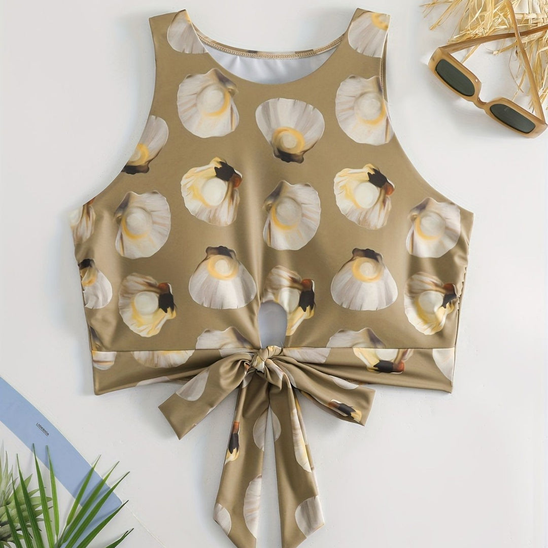 Damen Crop-Top mit modischem Knoten-Design R&B