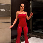 Damen Eleganter und figurbetonter Jumpsuit mit schimmernden Applikationen R&B