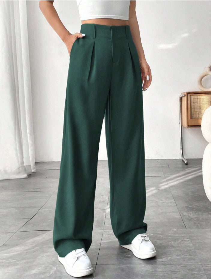 Damen Elegante Bundfaltenhose mit weitem Schnitt R&B