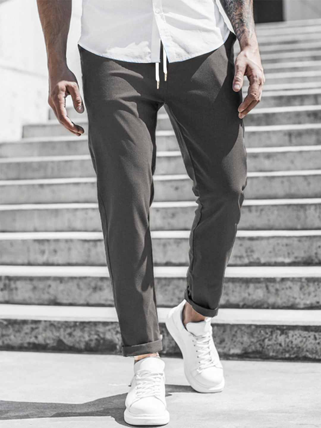 R&B Herren Freizeithose mit Kordelzug und Seitentaschen
