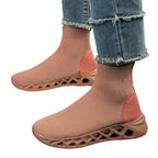 Damen High-Top Sneakers mit elastischem Obermaterial und rutschfester Sohle
