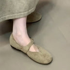 Damen elegante Ballerinas mit modischem Schnallenverschluss R&B