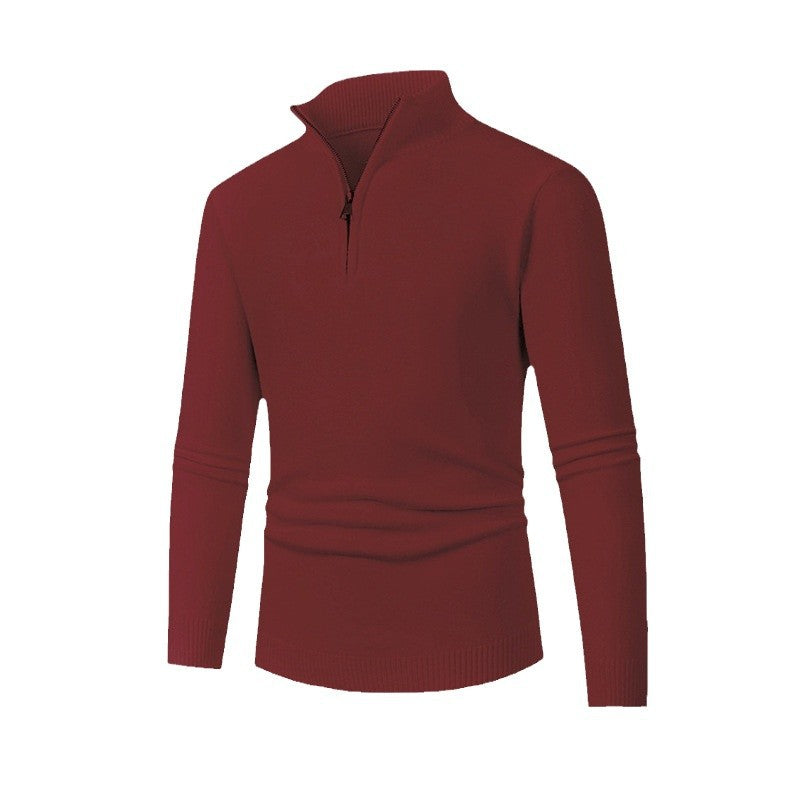 Herren Pullover mit hohem Kragen und Reißverschluss R&B