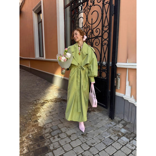 Damen Oversized Trenchcoat mit voluminösen Ärmeln R&B