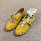 Damen elegante Ballerinas mit dekorativen Schmucksteinen und modischem Riemchen R&B