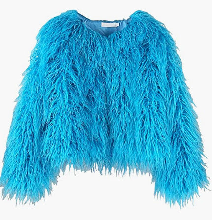 Damen Flauschige Kunstfelljacke mit lockerer Passform und voluminösem Design R&B