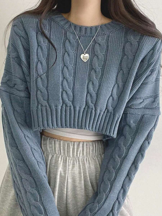 Damen Strickpullover mit strukturierter Kabeloptik R&B